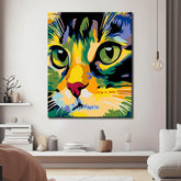 Painting by Numbers Colored Cat Face As A Portrait